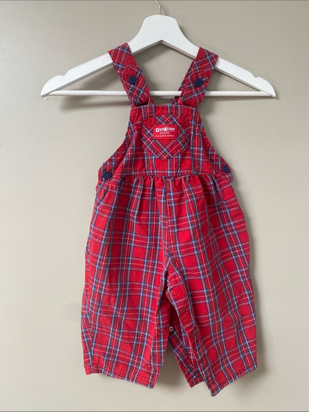 OshKosh B'gosh Red Plaid Kids Overalls